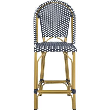 Gresley Navy and White Indoor/Outdoor Stacking French Bistro Counter Stool