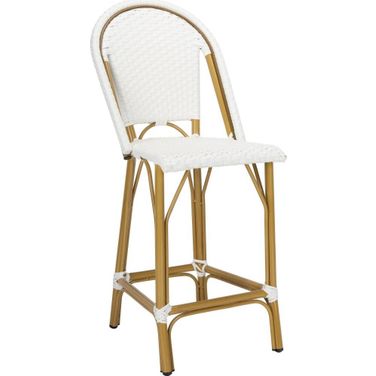 Gresley White Indoor-Outdoor French Bistro Counter Stool
