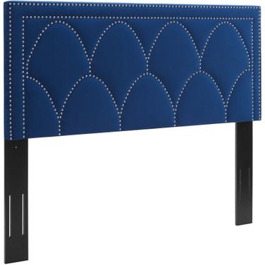 Greta Performance Velvet Twin Headboard In Navy