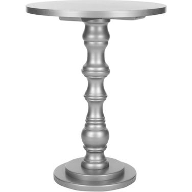 Greta Silver Round Top Accent Table