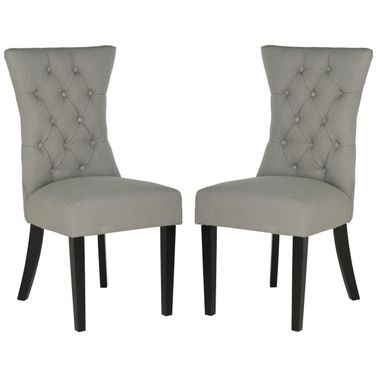 Gretchen 21 Inch Tufted Side Chair Set of 2 in Granite