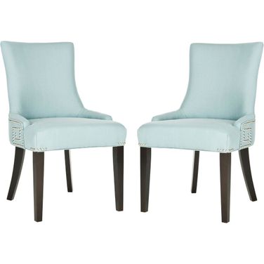 Gretchen Light Blue and Espresso 20 Inch Side Chair Set of 2