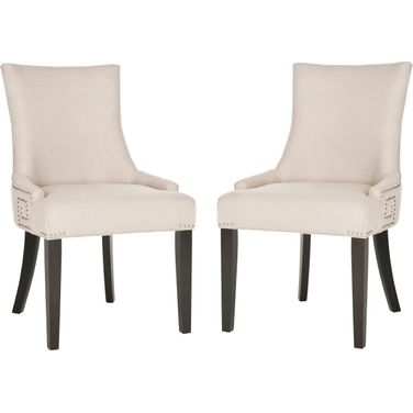 Gretchen Taupe and Espresso 20 Inch Side Chair Set of 2