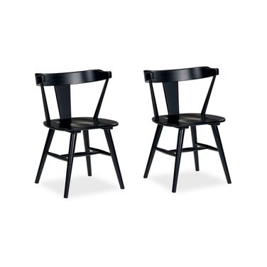 Gretlynn Dining Chair Set of 2 In Black and Natural