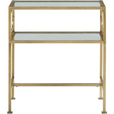 Gretna Rectangular Metal and Glass Accent Table In Antique Gold