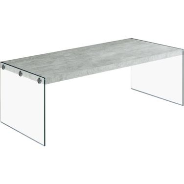 Grey Coffee Table With Tempered Glass