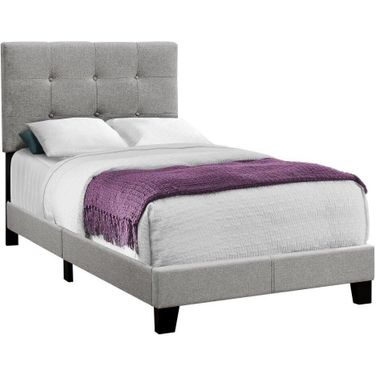 Grey Linen Twin Size Bed