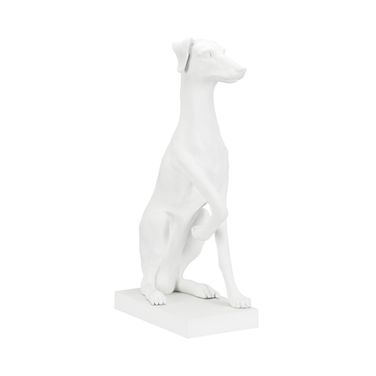 Greyhound Sculpture In White and Cream
