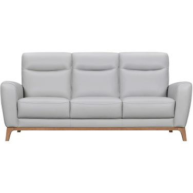 Greyson 83 Inch Leather Sofa In Dove Gray