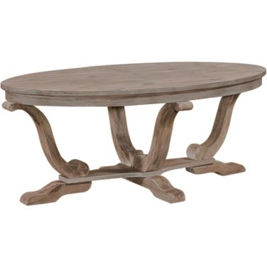 Greystone Mill Stone Whitewash Oval Cocktail Table