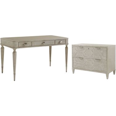 Greystone Pearl Aspen Wire Brushed Chloe Home Office Set