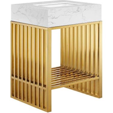 Gridiron 24 Inch Bathroom Vanity In White Gold