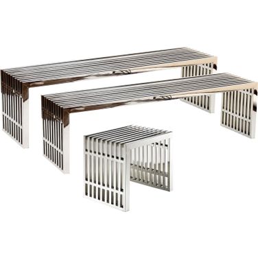 Gridiron Silver Benches Set of 3 EEI-867