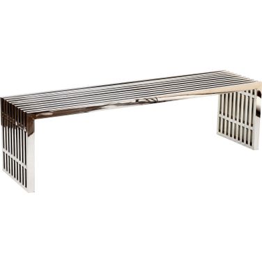 Gridiron Silver Large Stainless Steel Bench