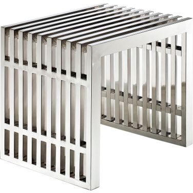Gridiron Silver Small Stainless Steel Bench EEI-569-SLV