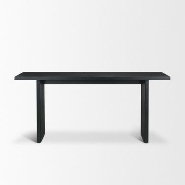 Grier 65 Inch Wood Console Table with Cane In Black