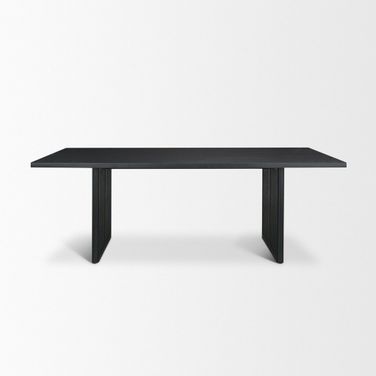 Grier 84 Inch Wood Dining Table with Cane In Black