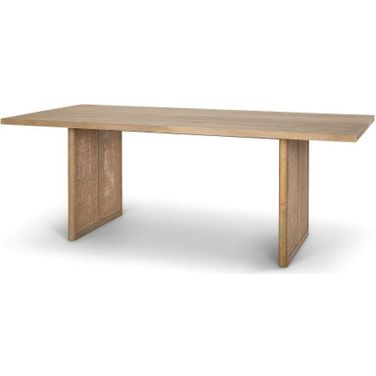 Grier Light Brown Wood With Cane Dining Table