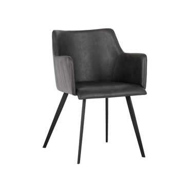 Griffin Dining Armchair In Town Grey and Roman Grey