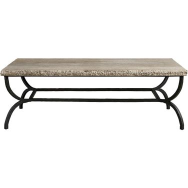 Griffith Park Cocktail Table In Gray Travertine