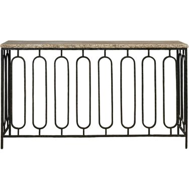 Griffith Park Console In Gray Travertine