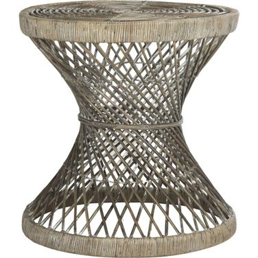 Grimson Grey White Wash Small Bowed Accent Table