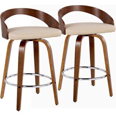 Grotto 26 Inch Fixed Height Counter Stool Set of 2 In Cream