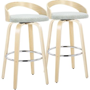 Grotto 30 Inch Fixed Height Barstool Set of 2 In Light Green