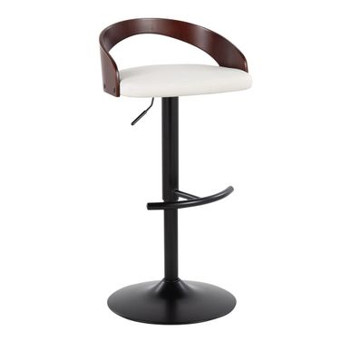 Grotto Adjustable Barstool In Mahogany and White