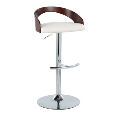 Grotto Adjustable Barstool In Mahogany and White