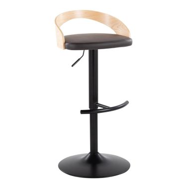Grotto Adjustable Barstool In Natural and Brown