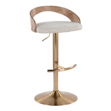 Grotto Adjustable Barstool In Whitewashed and Oat