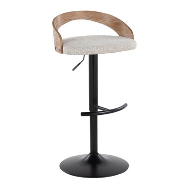 Grotto Adjustable Barstool In Whitewashed and Oat