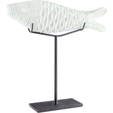 Grouper Clear And Frosted Medium Sculpture