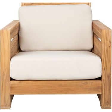 Guadeloupe Teak Club Chair In Natural And White