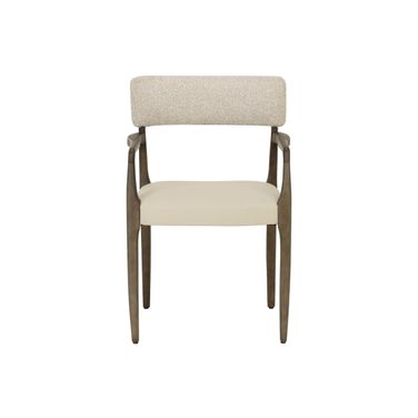 Guardi Dining Armchair In Scottsdale Eggshell and Santa Cruz Oatmeal