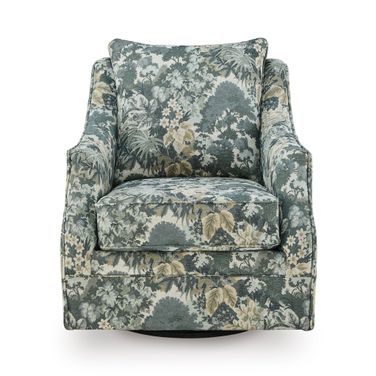 Gubbins Swivel Accent Chair In Blue/Green/Yellow