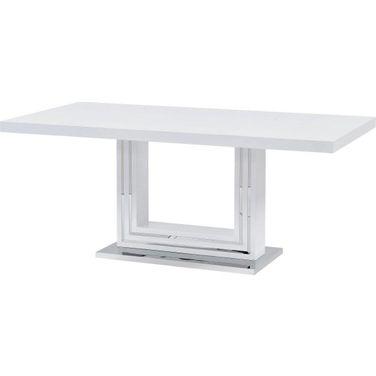 Gudmund 71 Inch Rectangular Wood Dining Table In White