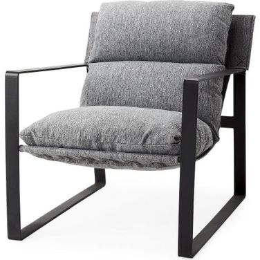 Guilia Castlerock Gray With Metal Frame Sling Accent Chair
