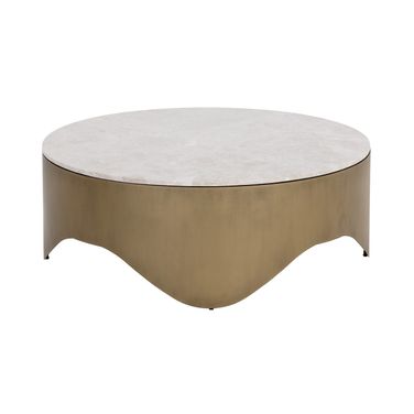 Guinevere Coffee Table In Greige and Brass