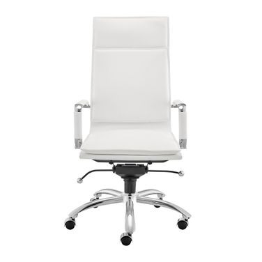 Gunar Pro High Back Office Chair In White Leatherette