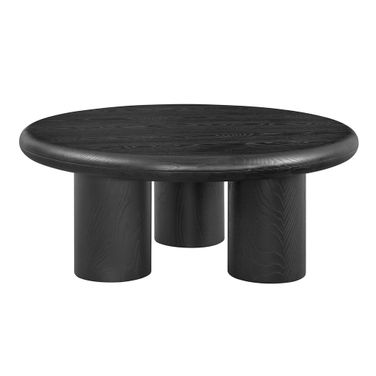 Gunda 36 Inch Round Coffee Table In Black