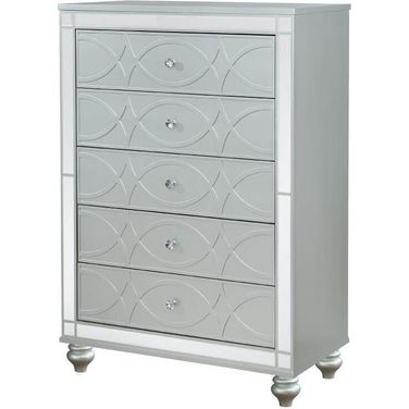 Gunnison 5-drawer Chest Silver Metallic