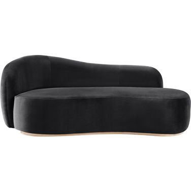 Gustavo Velvet Upholstered Chaise In Black and Natural