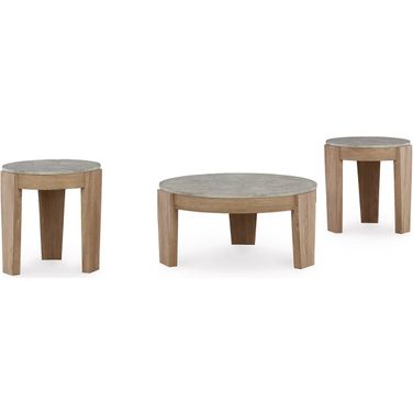 Guystone Light Brown Table Set of 3