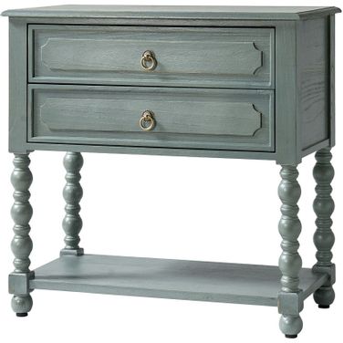 Gwen 30"Tall 2-Drawer End Table In Blue