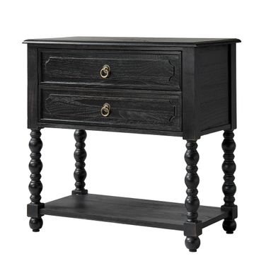Gwen 30"Tall 2-Drawer End Table In Charcoal