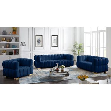 Gwen Living Room Set In Navy