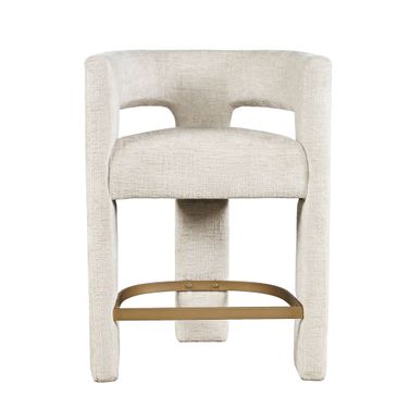 Gwen Upholstered Sculpture Counter Stool In Natural