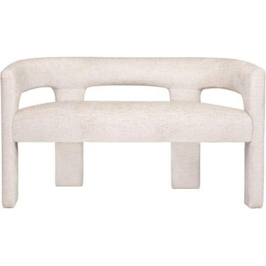 Gwen Upholstered Sculpture Bench In Natural